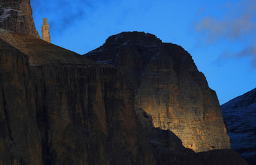 Naklejka premium View of Sella gruppe or Gruppo di Sella, South Tirol, Dolomites mountains, Italy