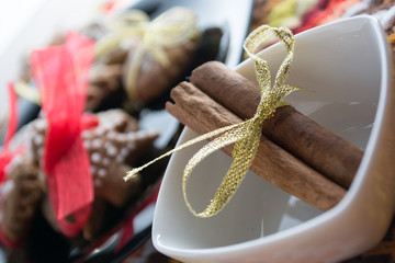 Gingerbread cookies on black plate