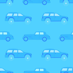 Blue pattern with cars. 