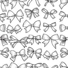 Seamless pattern with hand drawn bow - 130565590