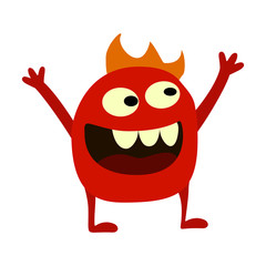 Cartoon monsters set. Colorful toy cute monster. Vector EPS 10