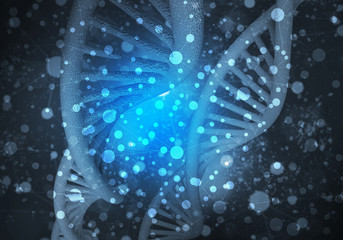 DNA molecules background, 3D rendering