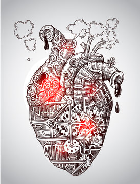 Illustration mechanical heart