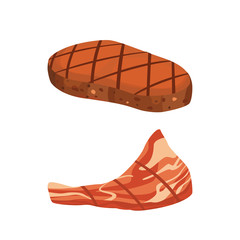 beef steak meat vector illustration