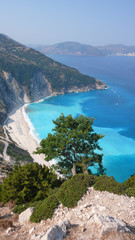 Amazing seascape of Myrtos beach, Kefalonia, Ionian islands, Greece