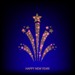 Holiday firework vector illustration