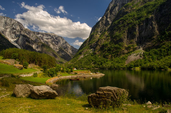 Boat in Naeroyfjorden