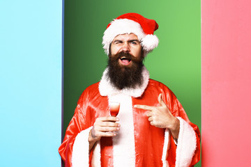 funny bearded santa claus man