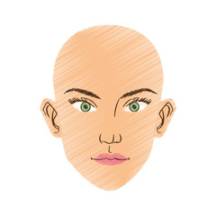 Woman face cartoon icon. Girl female avatar person people and human theme. Isolated design. Vector illustration