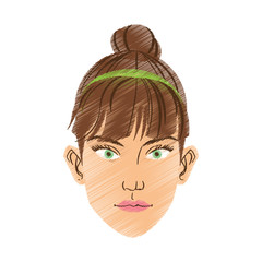 Woman cartoon icon. Girl female avatar person people and human theme. Isolated design. Vector illustration