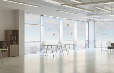 Modern office design . Mixed media