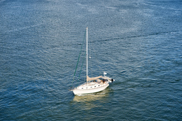 Modern yacht or sailing boat