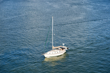 Fototapeta premium Modern yacht or sailing boat