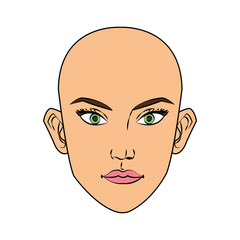 Woman face cartoon icon. Girl female avatar person people and human theme. Isolated design. Vector illustration
