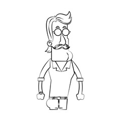 Hipster man cartoon icon. Male avatar person people and human theme. Isolated design. Vector illustration