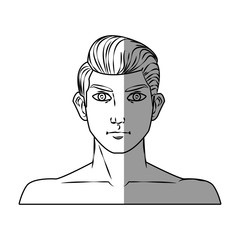 Man cartoon icon. Male avatar person people and human theme. Isolated design. Vector illustration