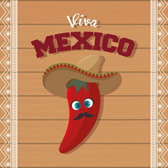 viva mexico poster celebration vector illustration design