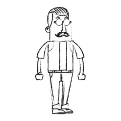 Hipster man cartoon icon. Male avatar person people and human theme. Isolated design. Vector illustration