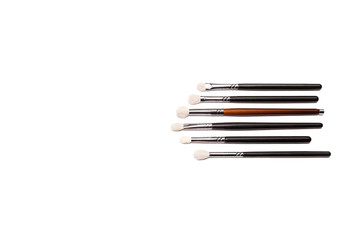 a set of brushes for a professiolnalny make-up of eyes.