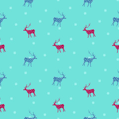 Christmas deers pattern snow