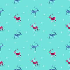 Christmas deers pattern snow