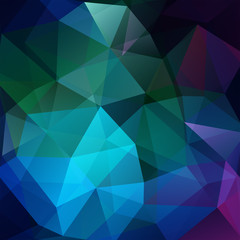 Abstract geometric style dark background. Green, blue colors. Vector illustration