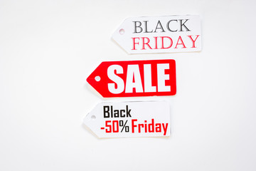 Christmas sales on white background top view