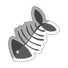 Cartoon fish skeleton icon vector illustration graphic design