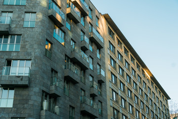Fototapeta premium modern apartment houses in a row with contemporary architecture