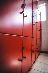 Lockers in locker room