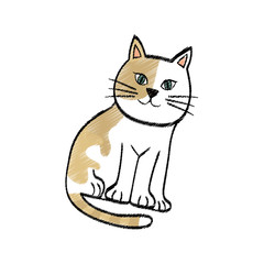 Fototapeta na wymiar Cute cat cartoon icon vector illustration graphic design