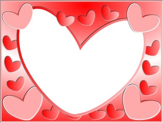 レッド　ハートフレーム　