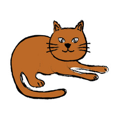 Cute cat cartoon icon vector illustration graphic design