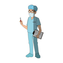 Doctor cartoon icon. Medical health care hospital and emergency theme. Isolated design. Vector illustration