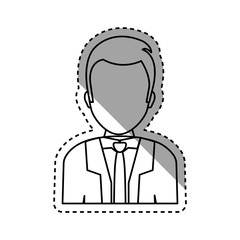 Businessman faceless profile icon vector illustration graphic design