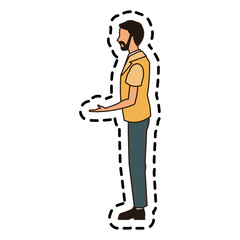 Man cartoon icon. Male avatar person people and human theme. Isolated design. Vector illustration