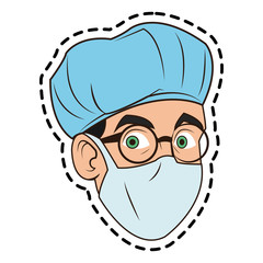 Doctor cartoon icon. Medical health care hospital and emergency theme. Isolated design. Vector illustration