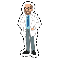 Doctor cartoon icon. Medical health care hospital and emergency theme. Isolated design. Vector illustration