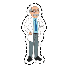 Doctor cartoon icon. Medical health care hospital and emergency theme. Isolated design. Vector illustration