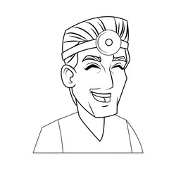 Doctor cartoon icon. Medical health care hospital and emergency theme. Isolated design. Vector illustration