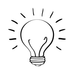 Bulb light draw icon vector illustration graphic design