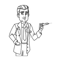 Doctor cartoon icon. Medical health care hospital and emergency theme. Isolated design. Vector illustration