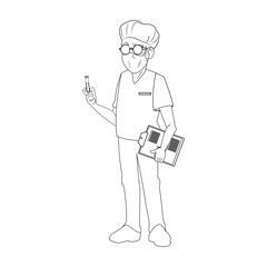 Doctor cartoon icon. Medical health care hospital and emergency theme. Isolated design. Vector illustration