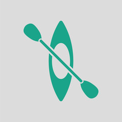 Kayak and paddle icon