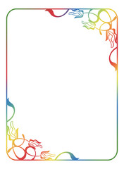 Beautiful floral frame with gradient fill. 