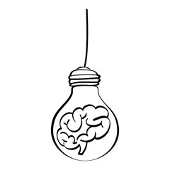 Bulb light draw icon vector illustration graphic design