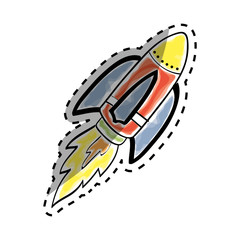 Rocket spaceship draw icon vector illustration graphic design