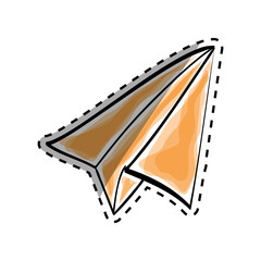 Obraz premium Paper plane origami icon vector illustration graphic design