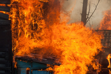 Fireman extinguish fire in homes and buildings