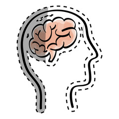 Human brain scribble icon vector illustration graphic design